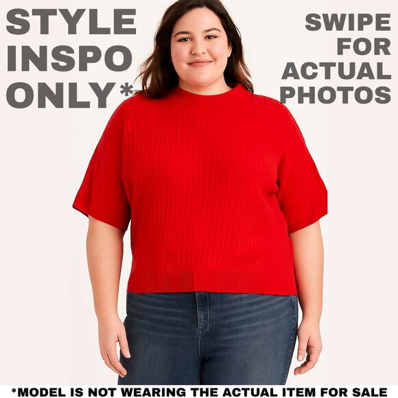 NWT Maggie McNaughton Red/Orange Short-Sleeve Top 2X! 0021 - Picture 2 of 9